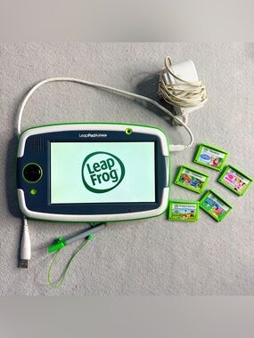 LeapFrog LeapPad Platinum Kids Learning Tablet W/Lot Of 5 Games Power Adaptor